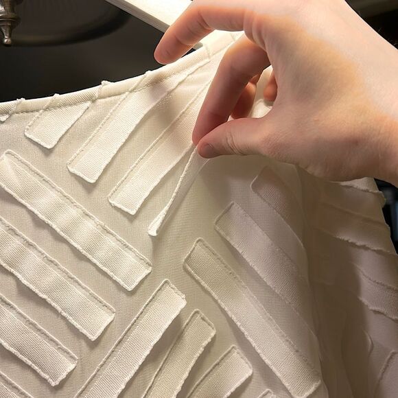 IC by Connie k Women’s Size Large Solid White Asymmetrical 3/4 Sleeve Tunic Top - Picture 15 of 16